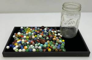 lot 27 image: Vintage Misc. Marbles (Some Glow Under UV Lights)