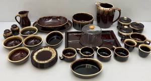 lot 92 image: Misc. Brown Drip Pottery Items