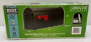 lot 9 image: Gibraltar Galvanized Steel Post Mount Mailbox (NIB)