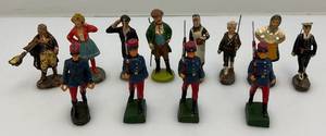 lot 108 image: Misc. 1930s Composition Figures Including Elastolin, Strola Soldiers & More