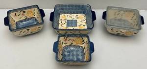 lot 113 image: Misc. Heritage Blue Temp-tations Presentable Ovenware By Tara  Casserole DishesBowls & One Lid