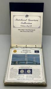 lot 118 image: Statehood Quarters Collection In Uncirculated Condition With Stamps $12.50 In Face Value (SMOKE SMELL PRESENT)