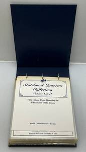 lot 119 image: Statehood Quarters Collection In Uncirculated Condition With Stamps $14.50 In Face Value (SMOKE SMELL PRESENT)