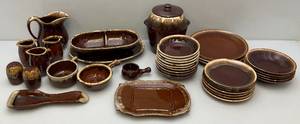 lot 93 image: Misc. Brown Drip Pottery Items