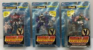 lot 150 image: Mcfarlane Toys (Rob Liefelds) Yougblood Ultra Action Figures (NIB) Packaging Beat Up A little