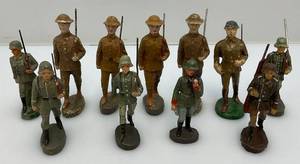 lot 103 image: WWI Era Elastolin Germany Composition Toy Soldiers 3 & 3 34