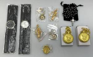 lot 117 image: Misc. Watches Including Pocket Watches, Keychains & More