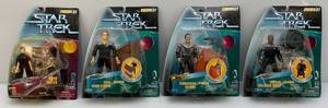 lot 163 image: Misc. STAR TREK Warp Factor Series 2 & 3 Action Figures Including Captain Benjamin Sisko & More (NIB) Cards Beat Up A Little