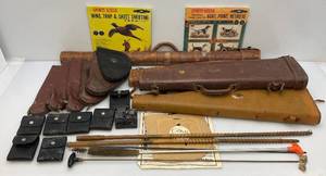 lot 197 image: Misc. Vintage Leather Gun Cases, Vintage Sports Afield Albums & More