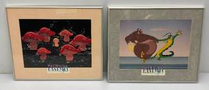 lot 204 image: Misc. FANTASIA Lobby Cards Framed Behind Glass In Aluminum Frame 14 14 x 17 12