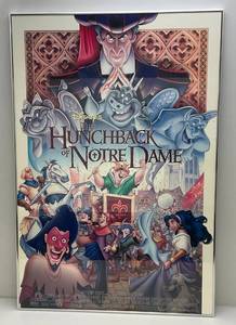 lot 223 image: Vintage Disneys (The Hunchback Of Motre Dame) Movie Poster Framed Behind Glass With Brushed Aluminum Frame 27 14 x 40 14