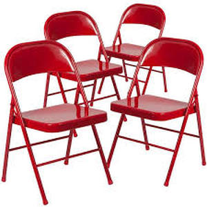 lot 20 image: Red Metal Folding Chair (4-Pack) by Carnegy Avenue Customer Returns See Pictures