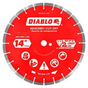 lot 50 image: DIABLO 9 in. Diamond Segmented Cut-Off Discs for Masonry  Customer Returns See Pictures