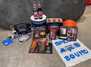 lot 40 image: Rare Shaquille ONeal Orlando Magic Memorabilia Lot - Rookie of the Year, Autographed Basketball, Pepsi Bottles & More