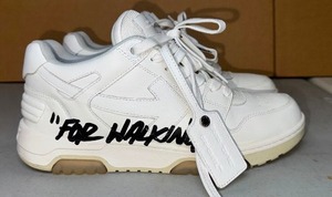 lot 56 image: Authentic Off-White For Walking White Low-Top Sneakers Size 43 Mens Designer Shoes