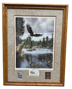 lot 59 image: Limited Edition Derk Hansen Where Freedom Reigns 1992 Earth Day Print - Framed 20.5x26.5