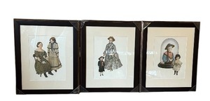 lot 90 image: Set of 3 Framed Limited Edition Prints by Jerome T. Elgin - #140250, Victorian Style Dolls
