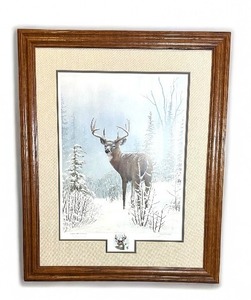 lot 95 image: Limited Edition Winter Wonder Deer Print by Lee Kromschroeder - Framed w COA