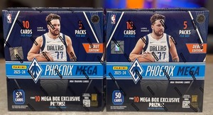 lot 100 image: 2023-24 Panini Phoenix NBA Trading Cards Mega Box Lot of 2 - Luka Doni, Sealed, Exclusive Prizms