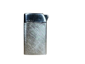 lot 79 image: Vintage Silver Metal Butane Lighter with Brushed Texture Design