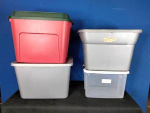 4 Storage Containers 18 Gallon and 24x17x16 58
