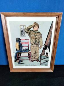 Norman Rockwell Print. Cant Wait 12x 15