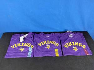 New Three MN Vikings Football NFL T-Shirts Adult Sizes M-XL