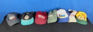 Seven Ball Caps Central College, Lake Florida, Dekalb, Paul Bunyan, and More