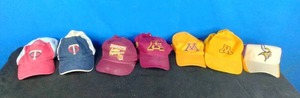 Seven Ball Caps MN Golden Gophers, MN Twins MLB, MN Vikings NFL