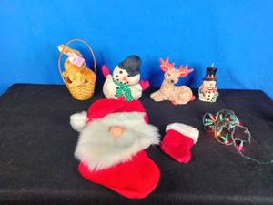 Christmas and Easter Decor Santa, Reindeer, Lights, Snowman, Basket with Bunny, Etc.&nbsp