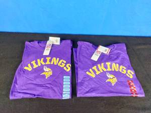 Two Vikings T-Shirts Adult Sizes L and XL