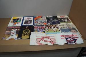 lot 17 image: Assorted Twins Memorabilia -Hankies, Yearbooks, Newspaper