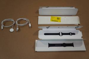 lot 39 image: 2 Apple Watch 45mm Wrist Bands and Chargers -SM & ML