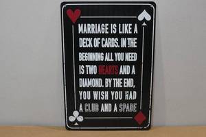 lot 78 image: Metal Novelty Sign - Marriage