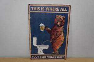 lot 81 image: Metal Novelty Sign - Beer Money