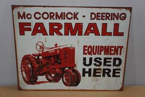 lot 213 image: Metal Farmall Sign