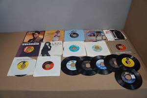 lot 225 image: 12 Vintage 45 Speed Records & 6 Without Sleeves