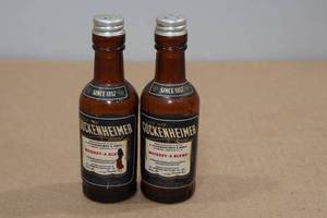 lot 241 image: Vintage Glass Gugenheimer Whiskey Salt & Pepper Shakers