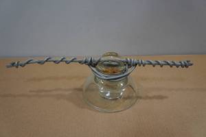 lot 242 image: Vintage Kimbel 830 Glass Insulator with Original Cable
