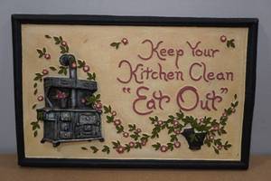 lot 265 image: Vintage Clay Art Keep Your Kitchen Clean Eat Out