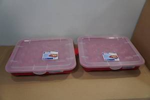 lot 296 image: 2 Sterilite Ornament Storage Containers