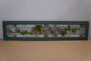 lot 306 image: Stained Glass Rose Panel for Window By Etta Jones