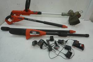 lot 8 image: Black and Decker Lithium Yard Tool Kit