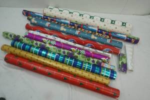 lot 212 image: Partial Rolls of Giftwrap, holiday and other occasions