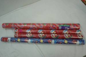 lot 213 image: Holiday Gift Wrap 7 NEW rolls