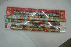 lot 214 image: Holiday Giftwrap 4 NEW rolls