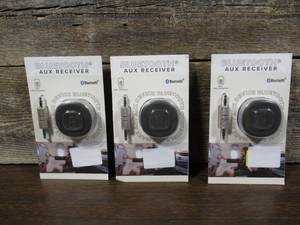 lot 10 image: Set of 3 Bluetooth Aux Receiver for Car, Portable 3.5mm Aux Bluetooth Car Adapter
