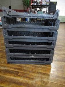 lot 60 image: Lot of 6 Bread Trays Black Color 27 x 22.5 x 6