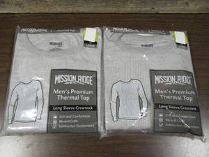 lot 170 image: Set of 2 Mission Ridge Mens Premium Thermal Top-Grey-Large