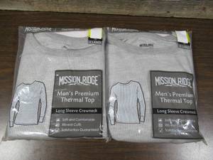 lot 171 image: Set of 2 Mission Ridge Mens Premium Thermal Top-Grey-XLarge